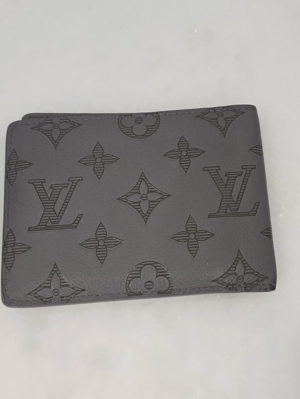 Louis Vuitton Multiple Wallet Men's Bi-Fold in Dark Gray Monogram Shadow M81383